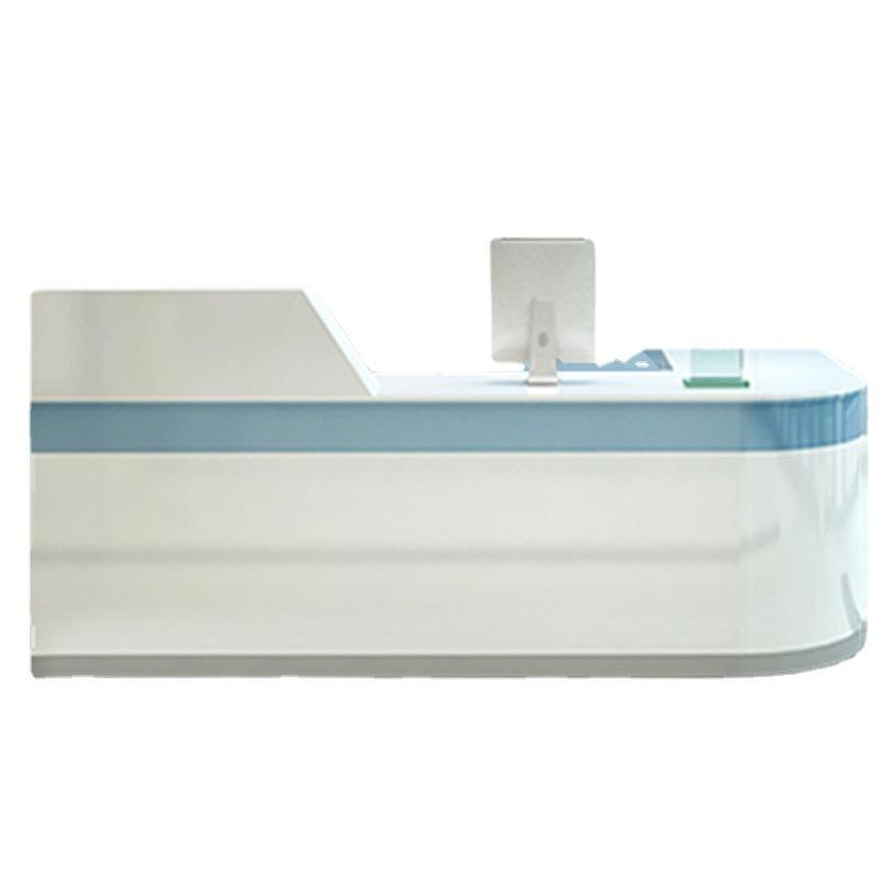Modern L Shape Reception Table for Office Executive Front Counter Desk for Hospital Clinic Consultation Billing Counter Large