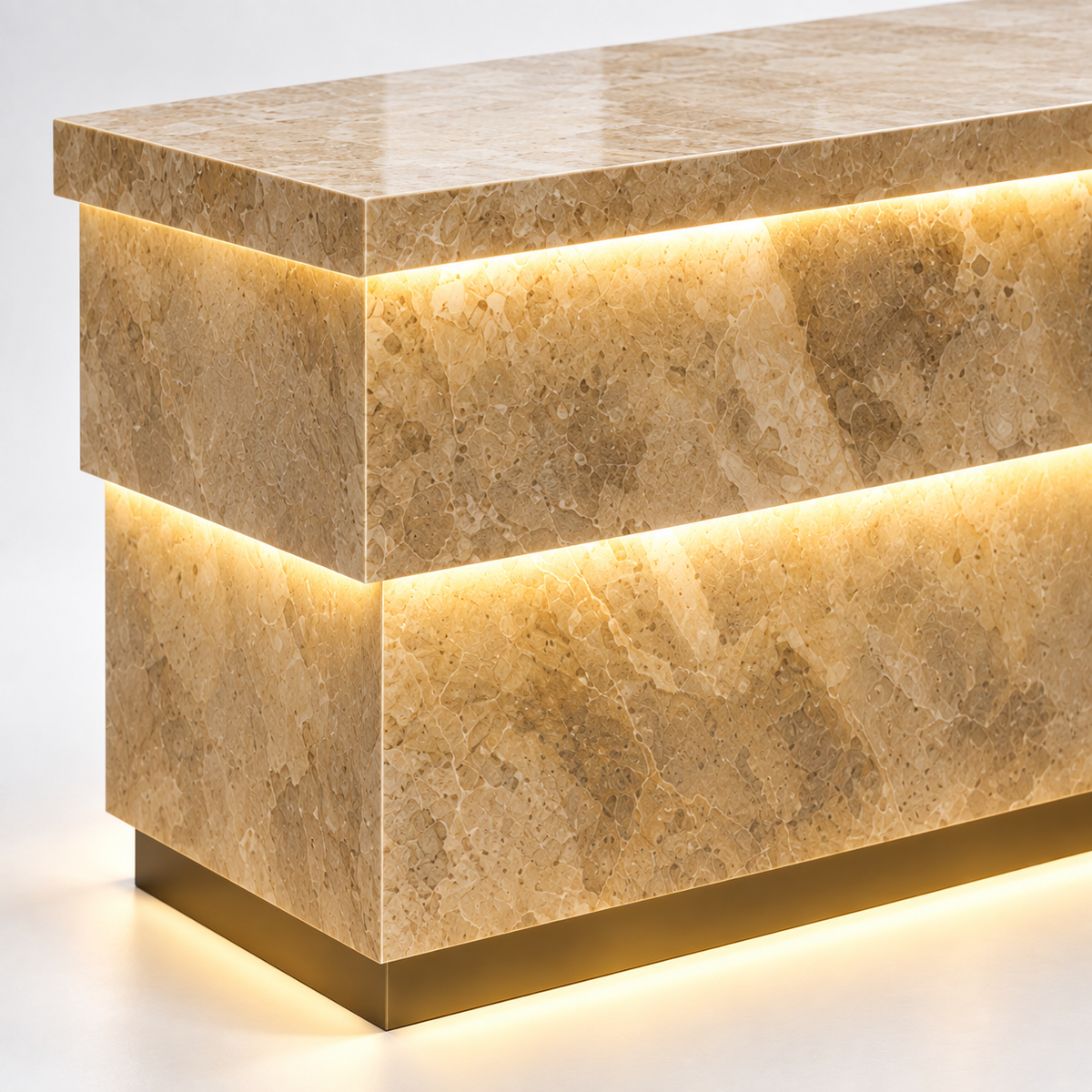 অফিসের জন্য বিলাসবহুল আধুনিক কাউন্টারের জন্য অভ্যর্থনা টেবিল মার্বেল প্যাটার্ন এবং প্রশস্ত স্টোরেজ এবং দুই ব্যক্তির আসন সহ MDF দিয়ে তৈরি স্টাইলিশ ডিজাইন - সাদা