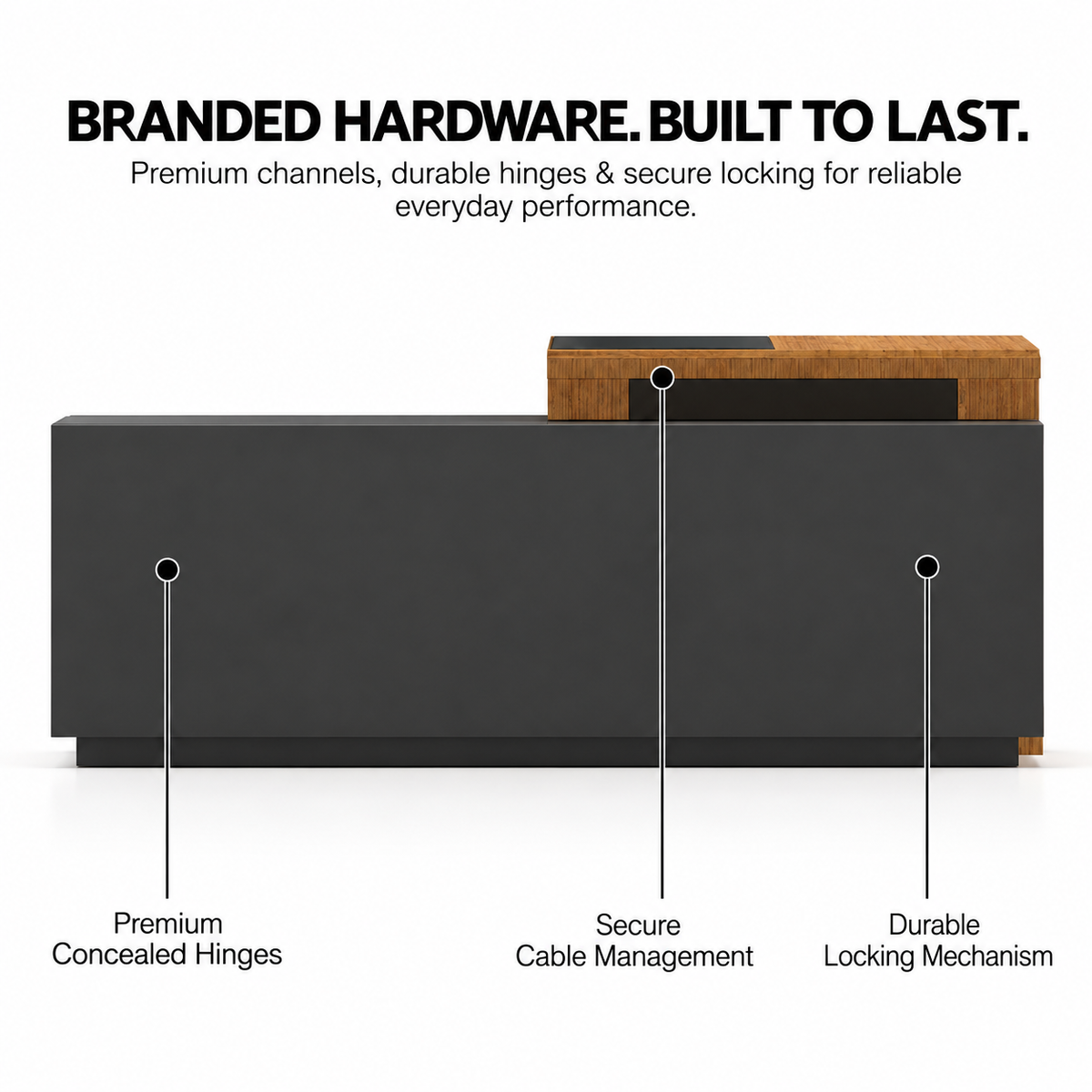 Director Table for office Furniture Made in Particle Board/ MDF/Plywood with Two shelves & Lockable Storage, One Wire Manager