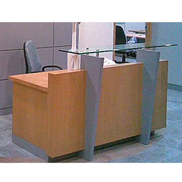 Reception Table with Side Panel & Modesty with Extended Dealing Top