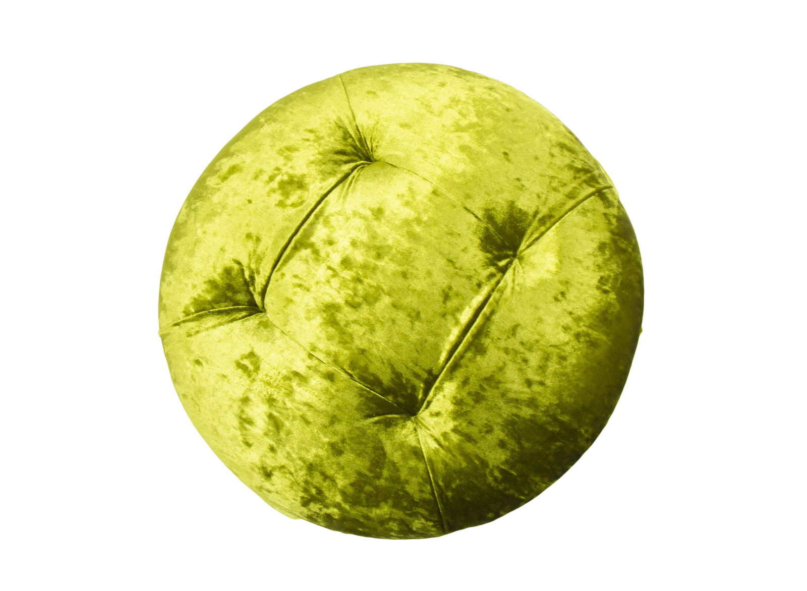 Round Pouffe With Wooden Frame Velvet -
