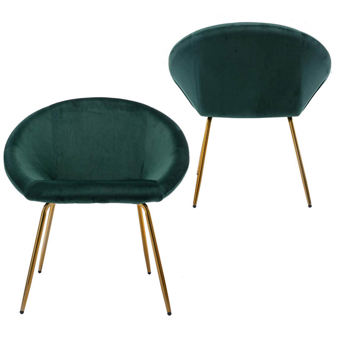 Round Shell Back Velvet Lounge Chair -