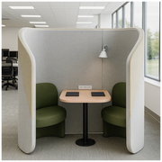 2-Seater Office Focus Sofa with Enclosed Seating Space with Workspace Divider, Sofa with Private Office Sofa for Quiet Conversations