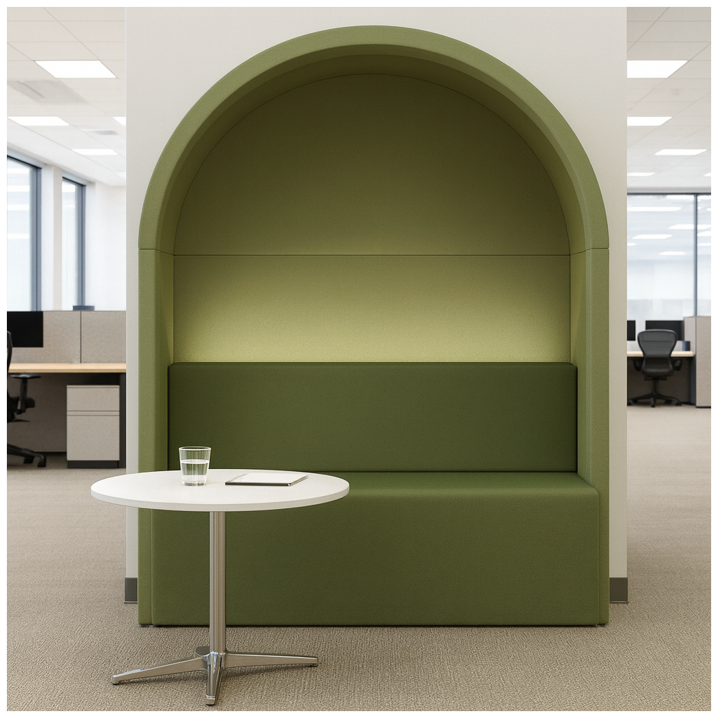 2-सीटर ऑफिस फोकस सोफा, कार्यक्षेत्र विभाजक के साथ संलग्न बैठने की जगह के साथ, ओपन-प्लान ऑफिस के लिए ध्वनिक फोकस सोफा के साथ सोफा