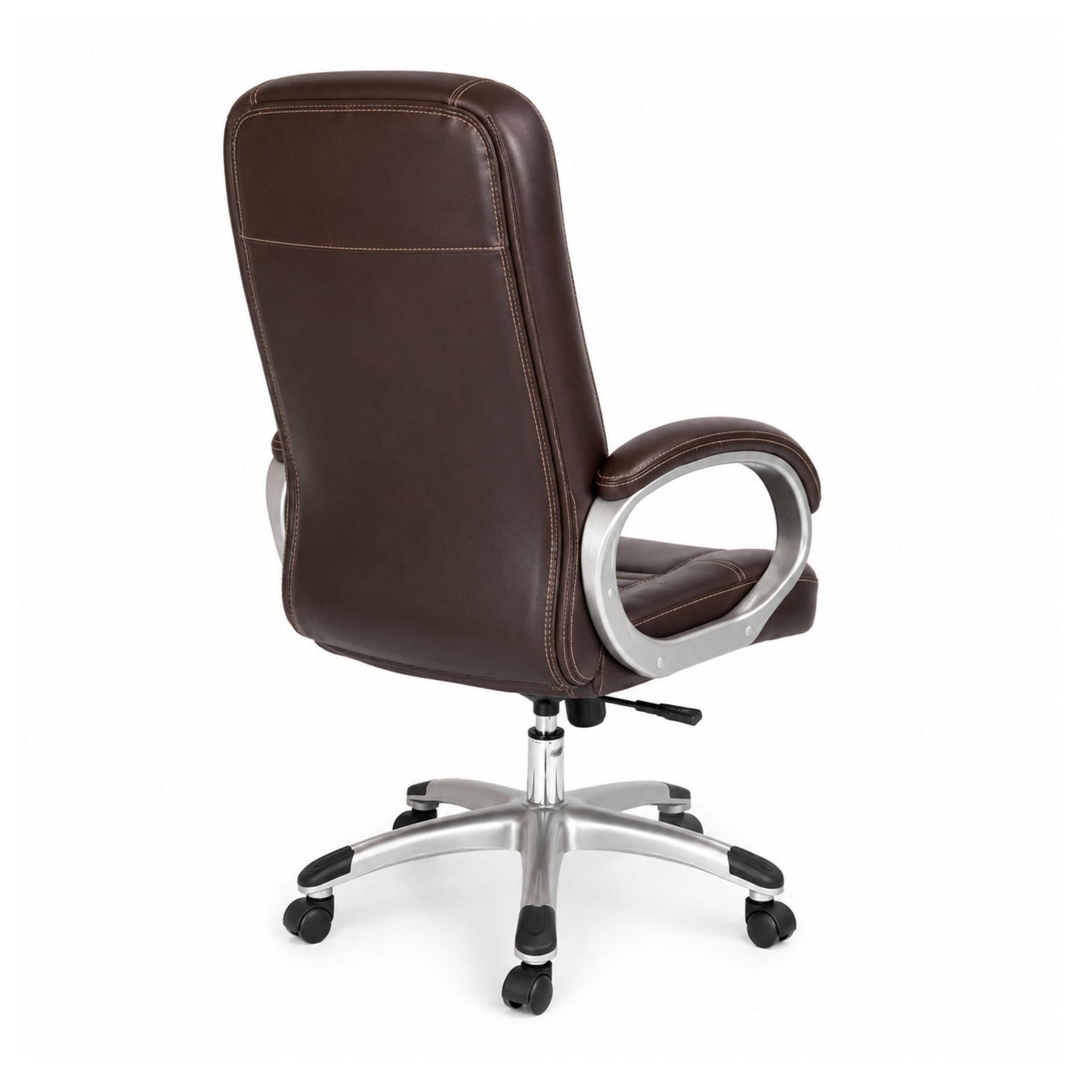 Premium Director Chair, Leatherette Upholstery, Powder-Coated Chrome Base
