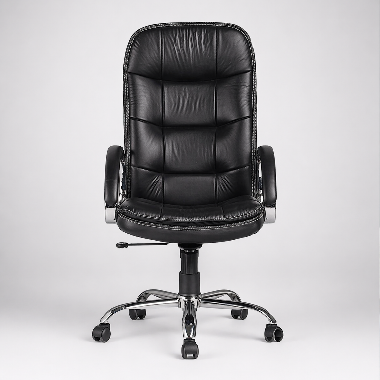Executive High Back Ergonomic Office Chair with Cushioned Leatherette Upholstery, Tilt Mechanism, Adjustable Height, Padded Armrests & Chrome Base for Office