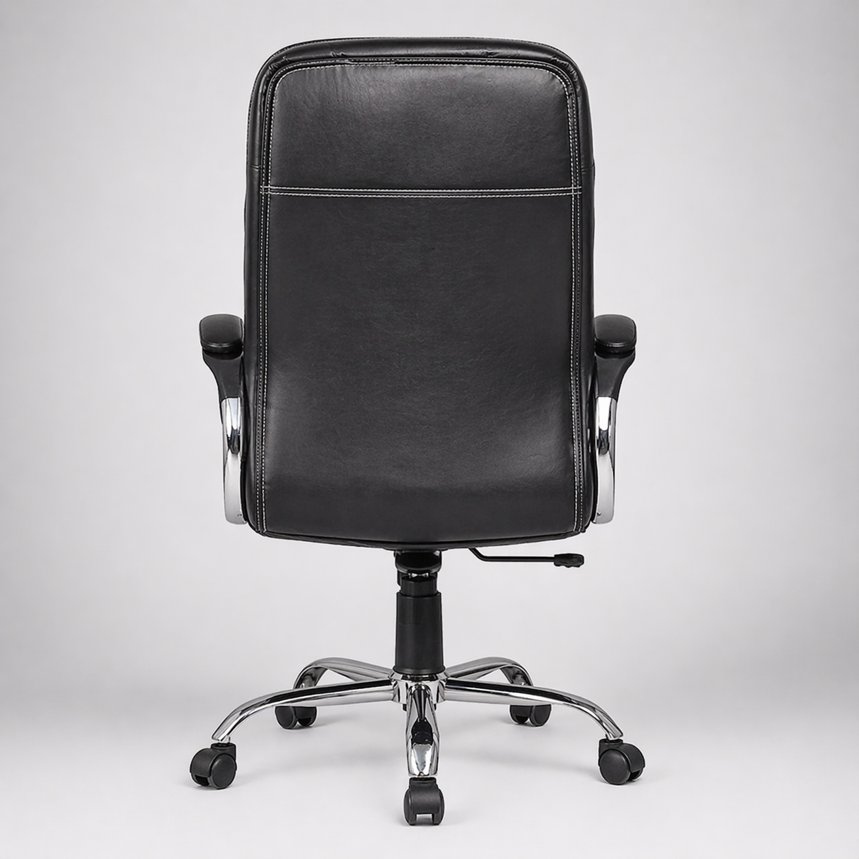 Executive High Back Ergonomic Office Chair with Cushioned Leatherette Upholstery, Tilt Mechanism, Adjustable Height, Padded Armrests & Chrome Base for Office