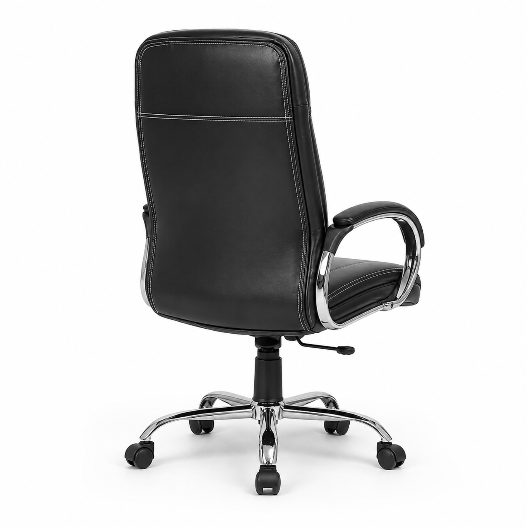 Executive High Back Ergonomic Office Chair with Cushioned Leatherette Upholstery, Tilt Mechanism, Adjustable Height, Padded Armrests & Chrome Base for Office