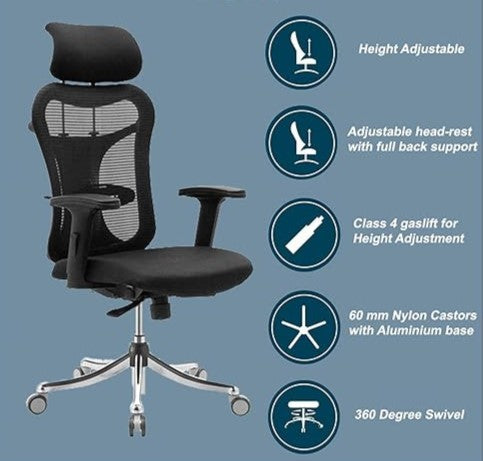 क्रोम बेस के साथ हाई बैक डायरेक्टर ऑफिस चेयर