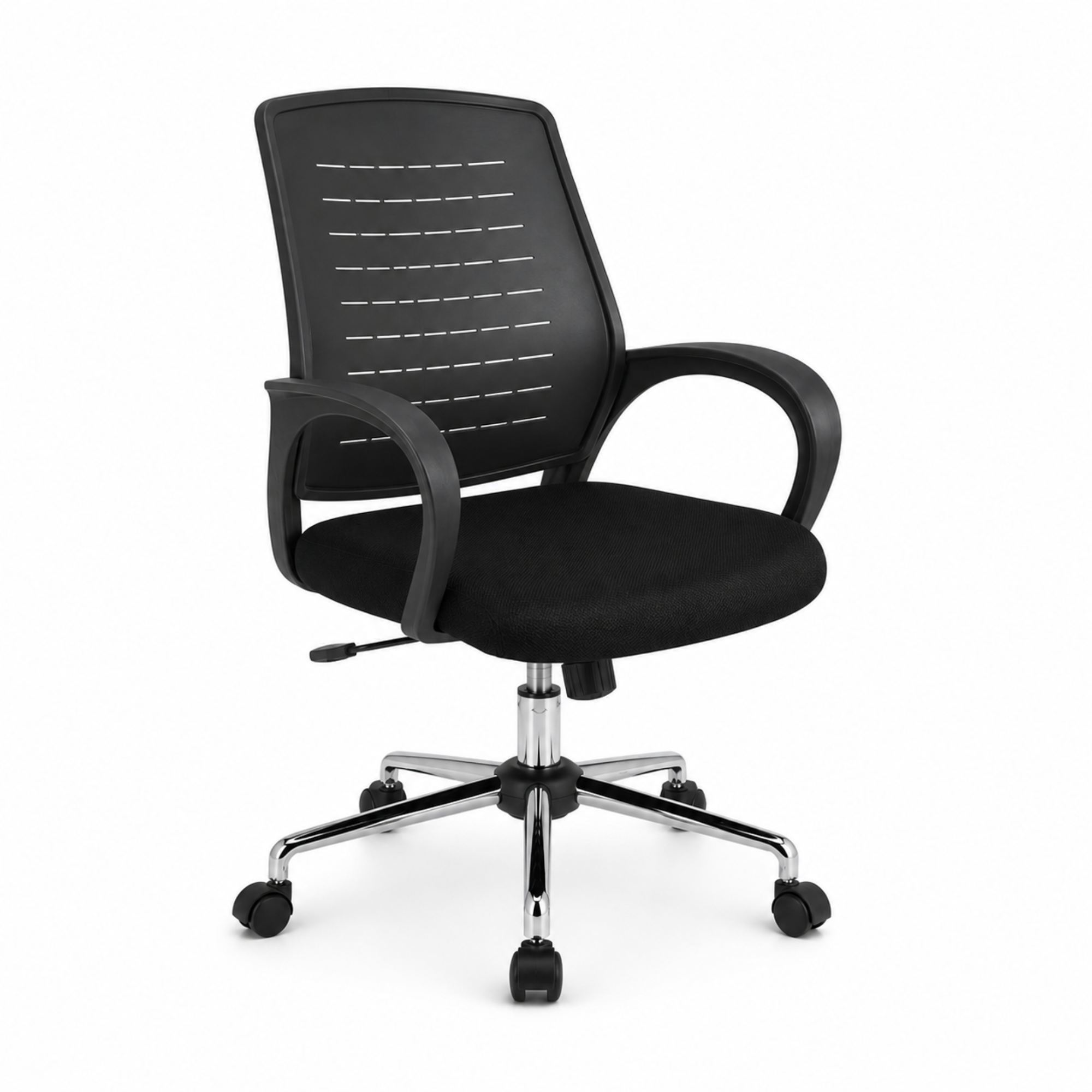 Executive Mid Back Office Chair with Adjustable Height, Tilt Mechanism & Breathable Fabric Seat for Home & Office Use