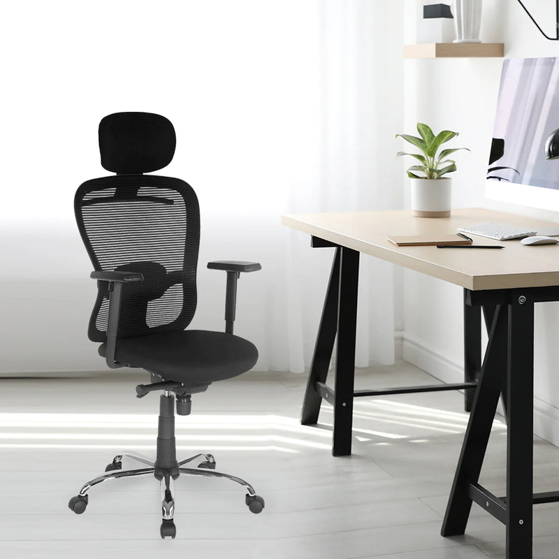 High Back Office Chair with Chrome Base