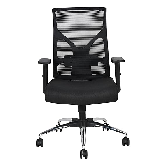 क्रोम बेस वाली मध्यम पीठ वाली कार्यकारी कुर्सी