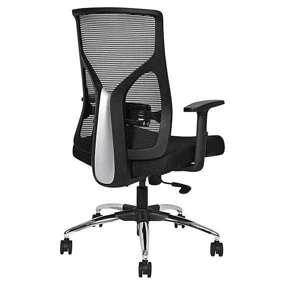 क्रोम बेस वाली मध्यम पीठ वाली कार्यकारी कुर्सी