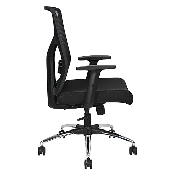 क्रोम बेस वाली मध्यम पीठ वाली कार्यकारी कुर्सी