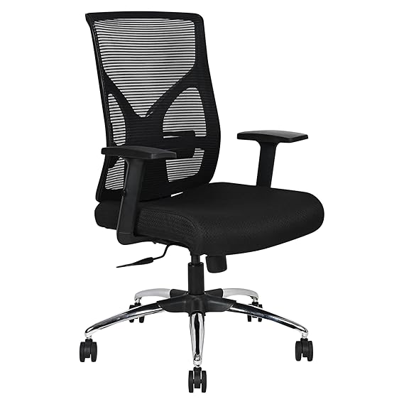 क्रोम बेस वाली मध्यम पीठ वाली कार्यकारी कुर्सी