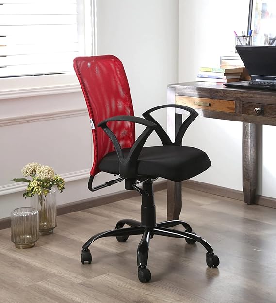 Ergonomic Executive Mesh Chair with Adjustable Height, Breathable Backrest, Cushioned Seat and Durable Metal Base for Office