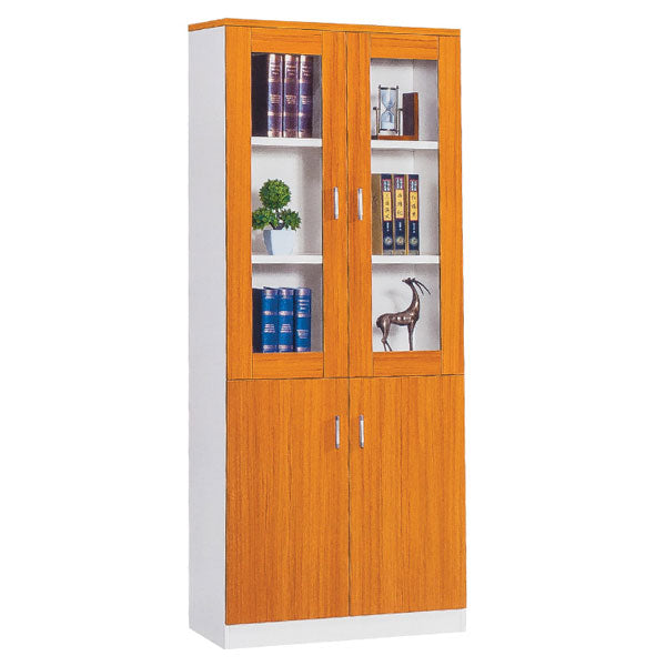 Wooden Filing Cabinet with Glass Doors