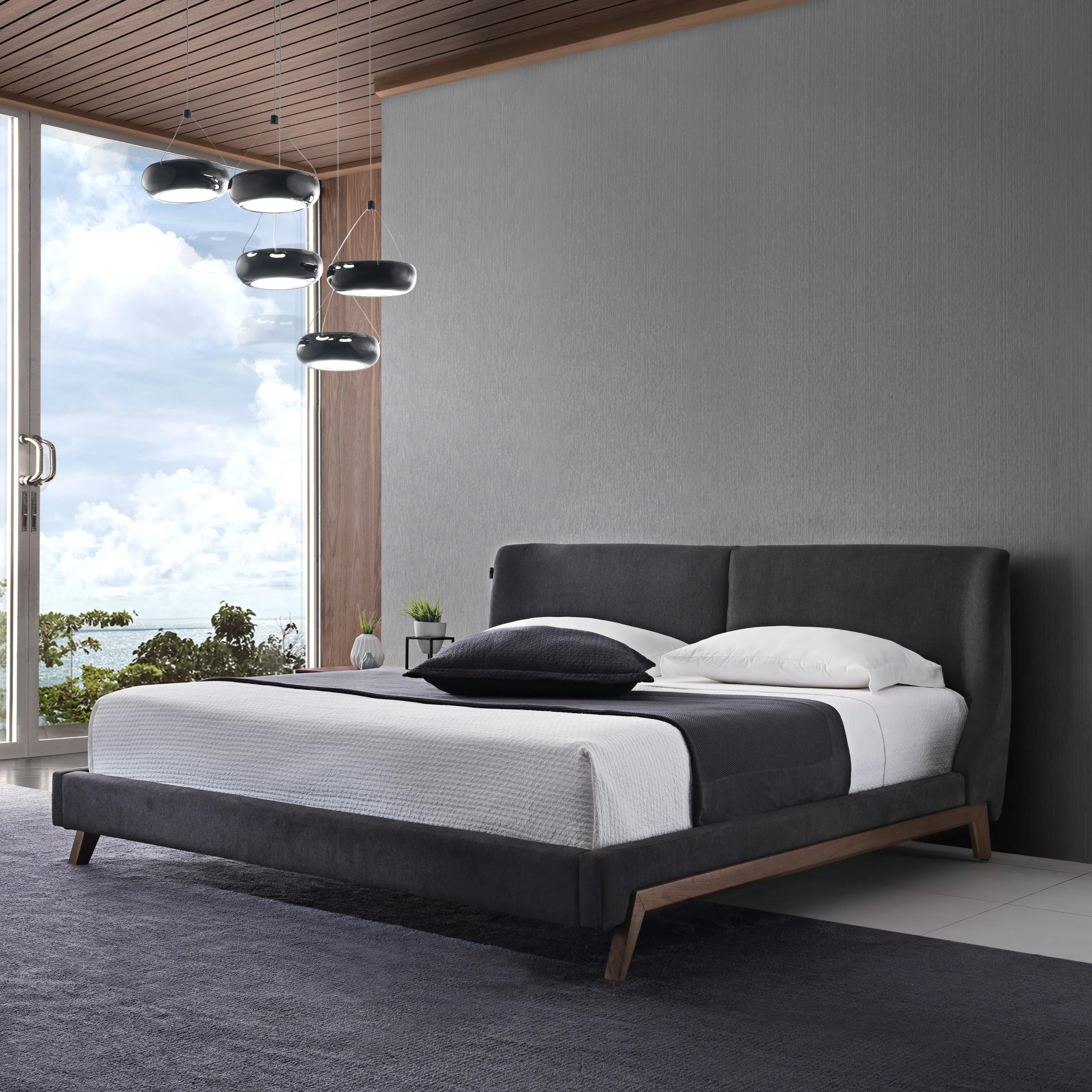 Elegant Modern King SIze Bed – Upholstered Comfort with Durable Solid wood in Premium Design