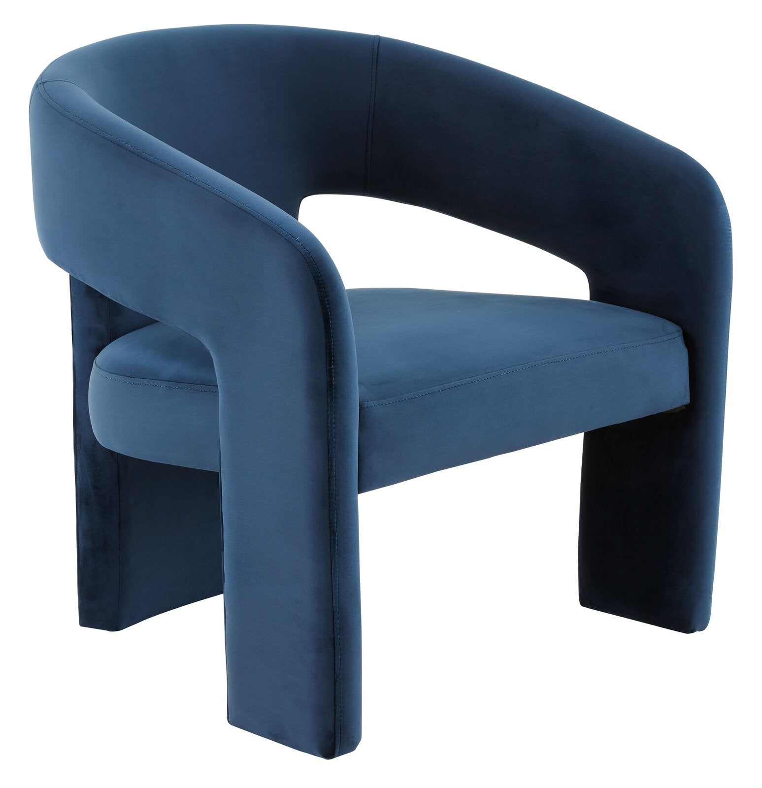Sculpt Chair Wooden Frame in Velvet Upholstery -