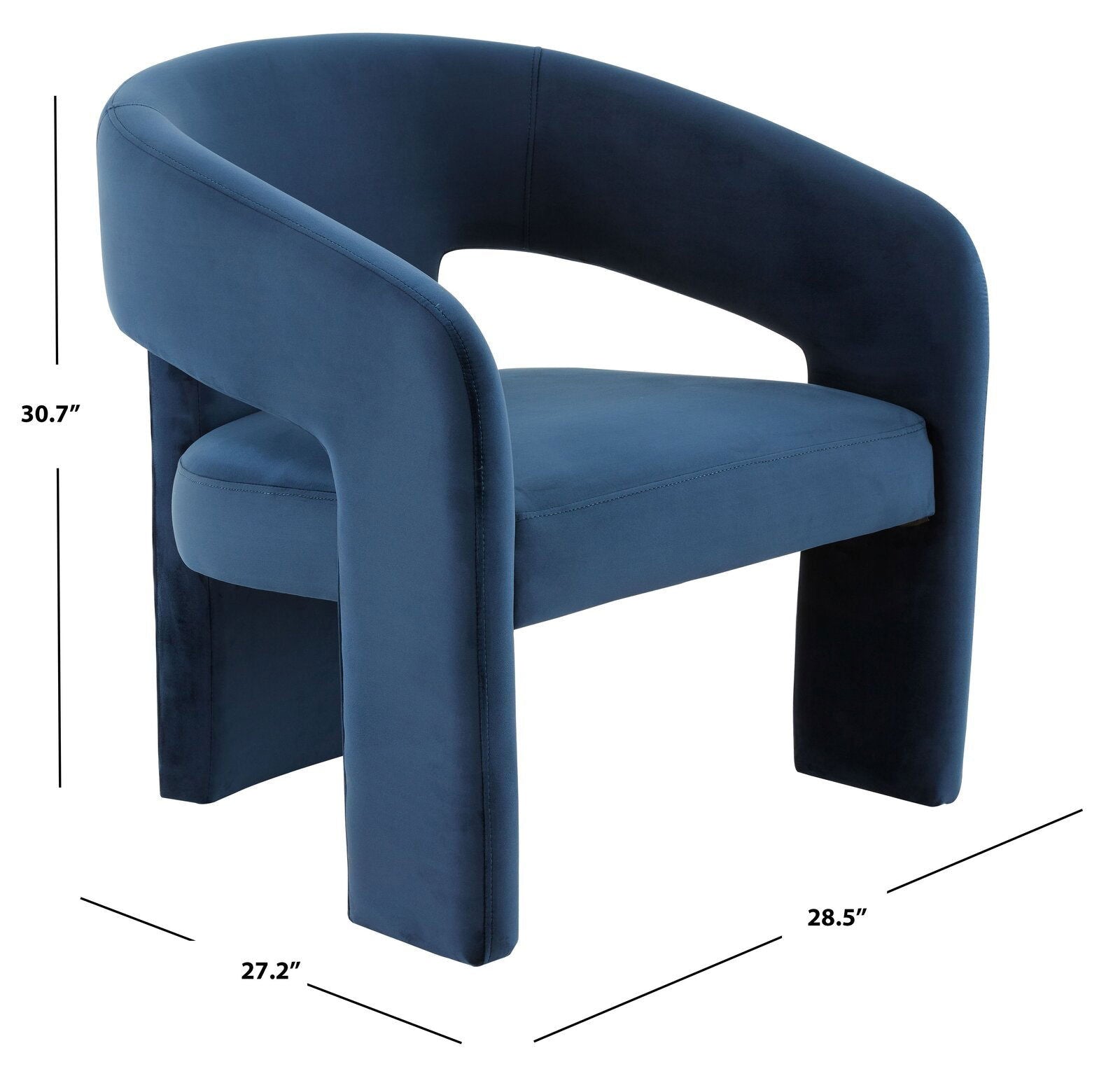 Sculpt Chair Wooden Frame in Velvet Upholstery -