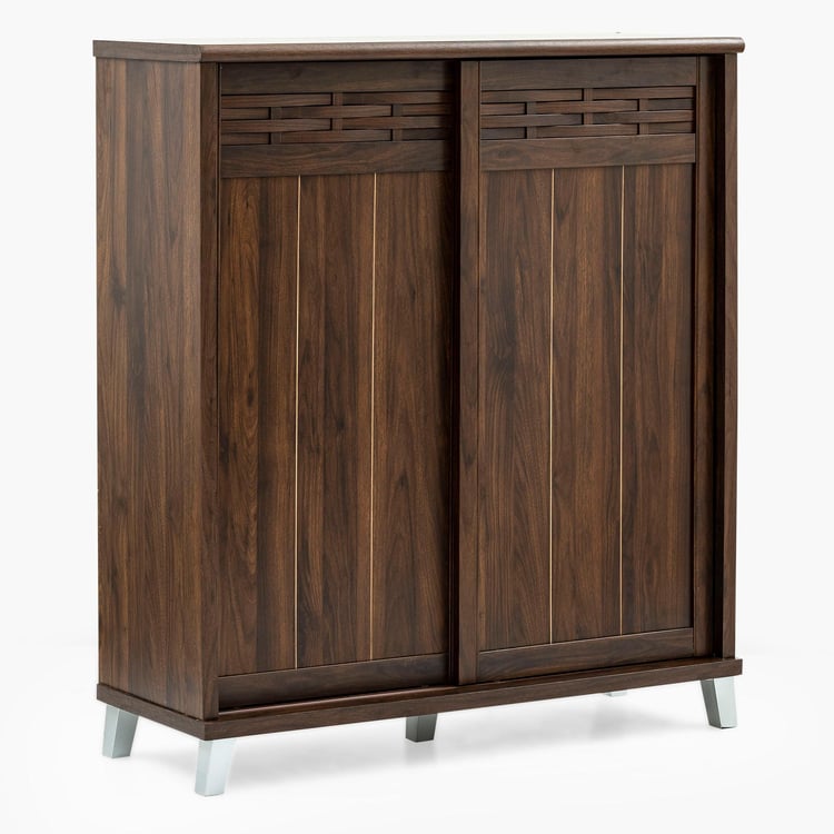 Shoe Cabinet, Storage, Sliding shutter with Prelaminated MDF Board and Metal Legs Base -