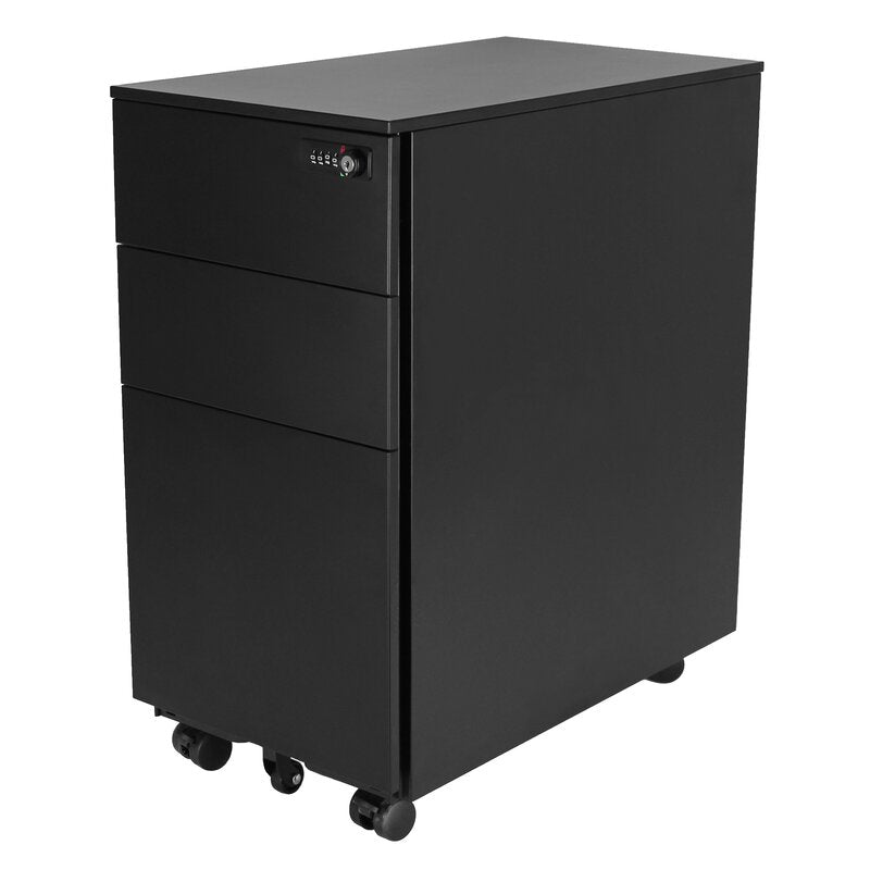 Side Table With Drawer and Wheel Base -
