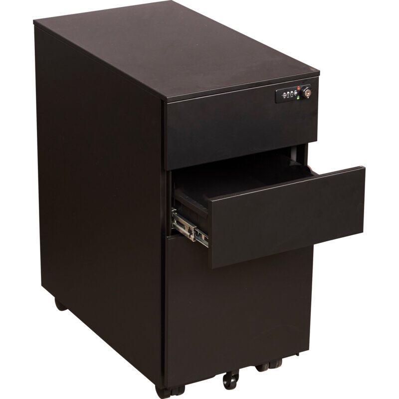 Side Table With Drawer and Wheel Base -