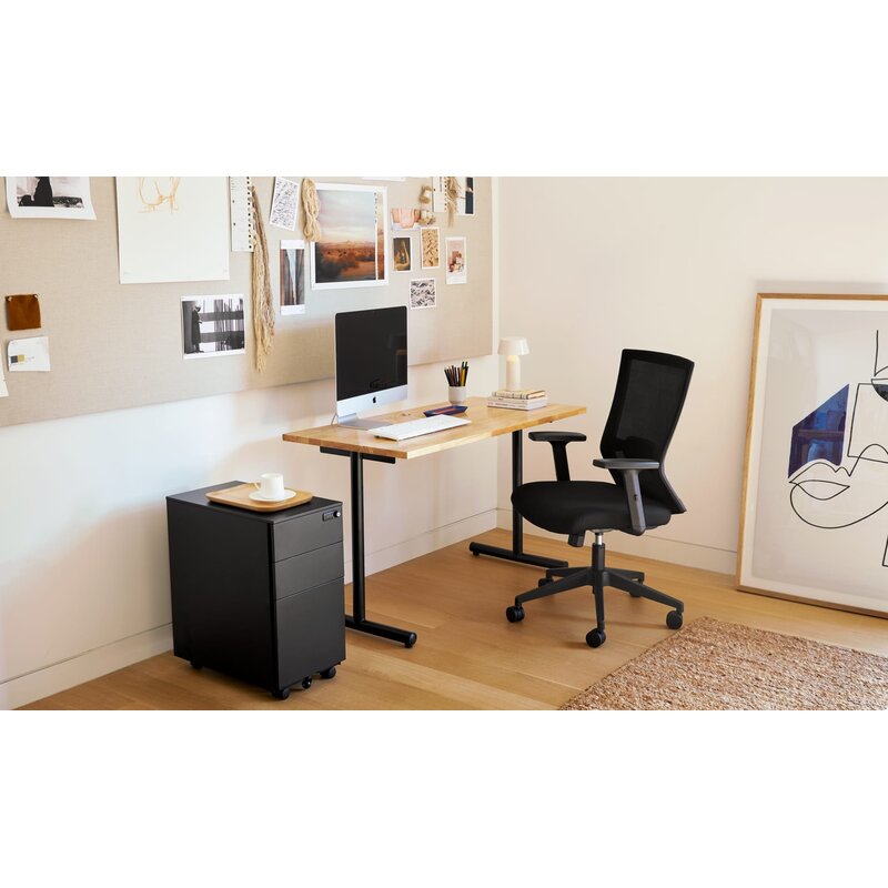 Side Table With Drawer and Wheel Base -