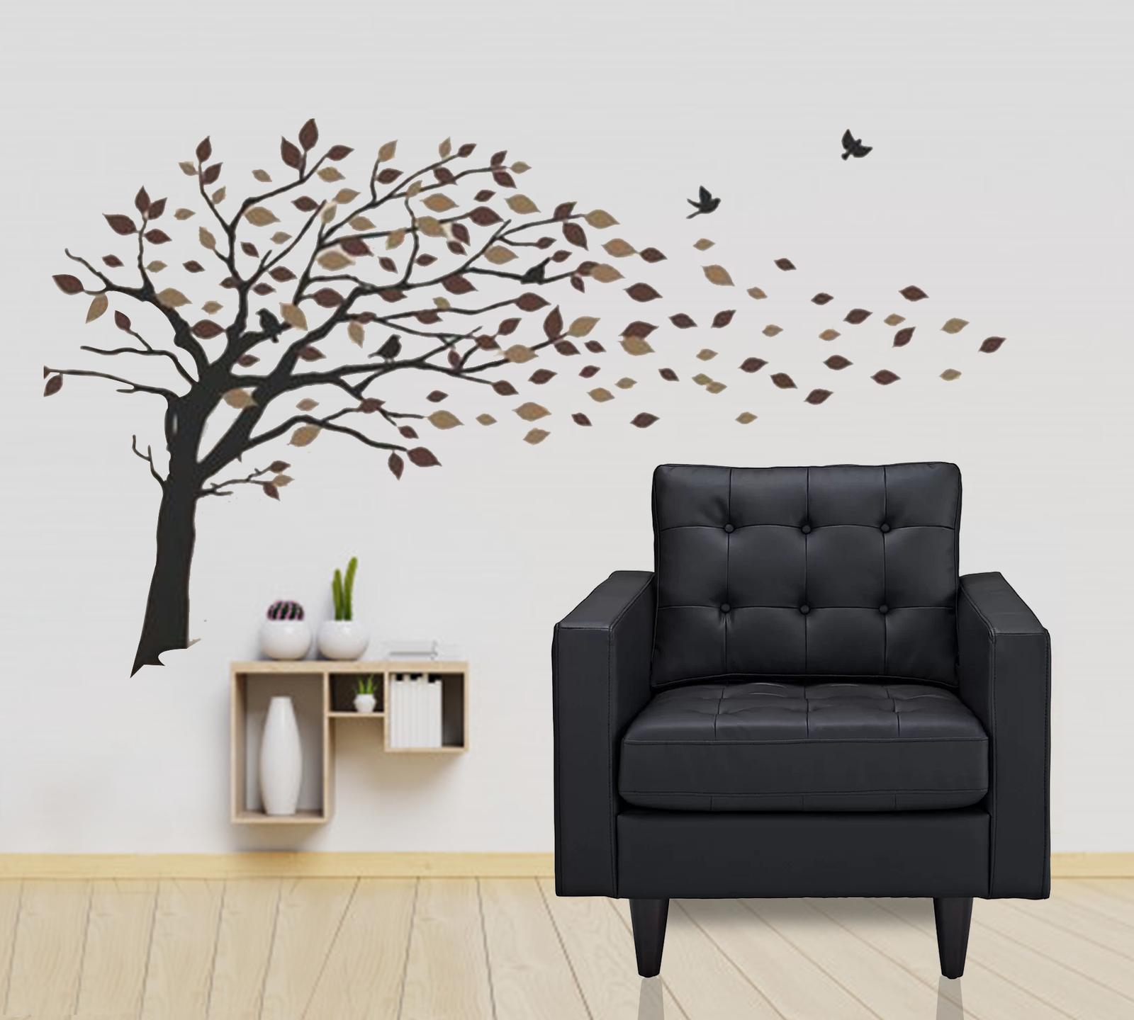 Single Seater Sofa in Wooden Legs Base -