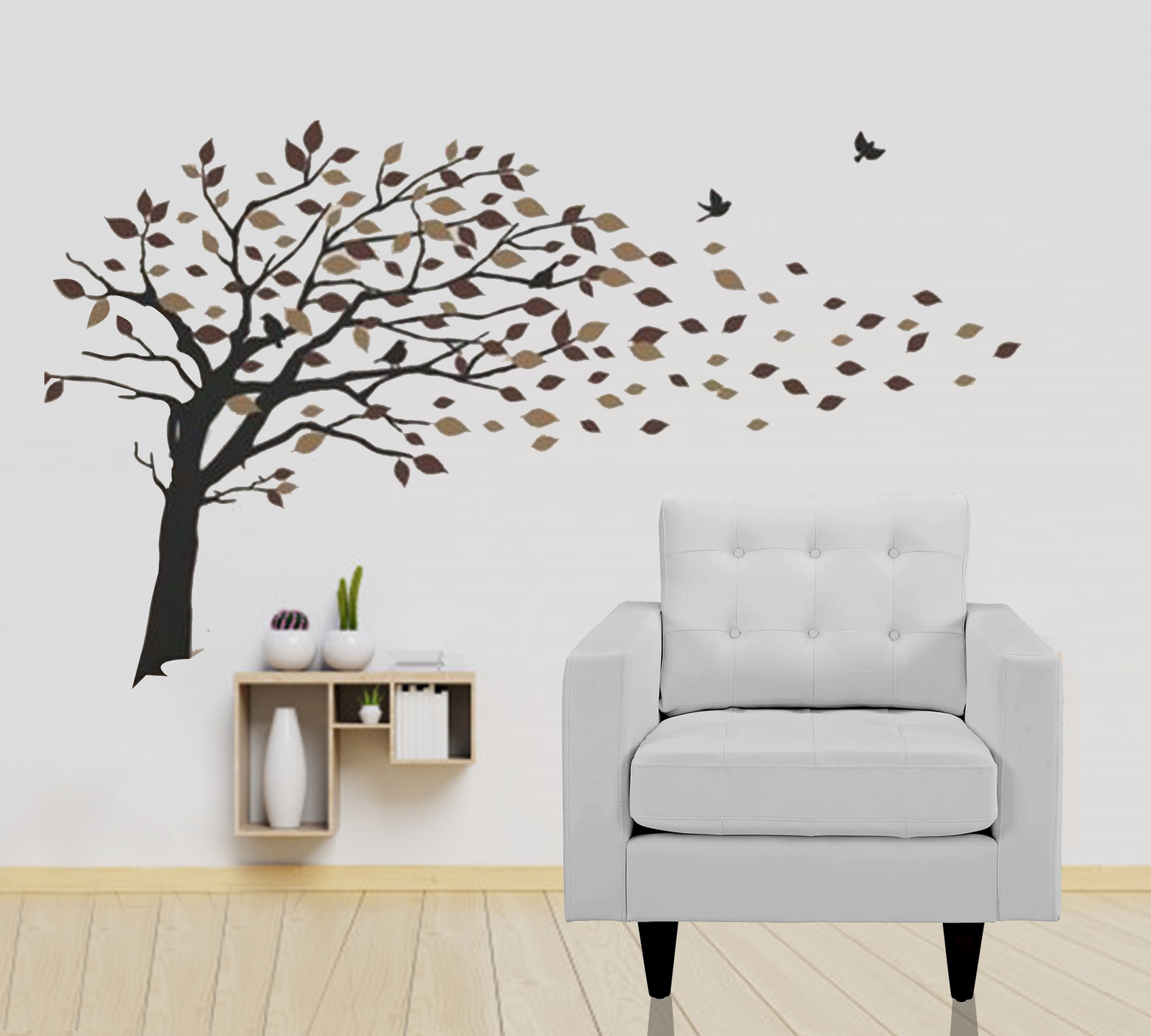 Single Seater Sofa in Wooden Legs Base -