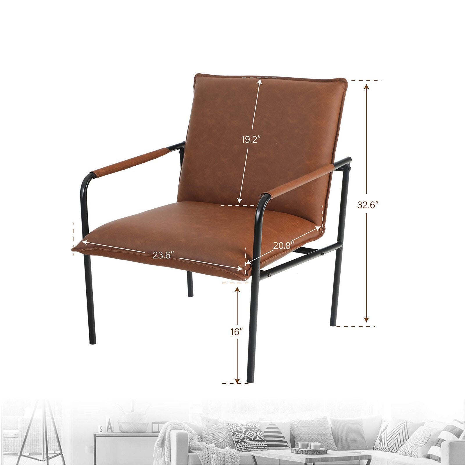 Sitting Chair, Comfortable and Sturdy, Lounge Chair with Metal Legs -