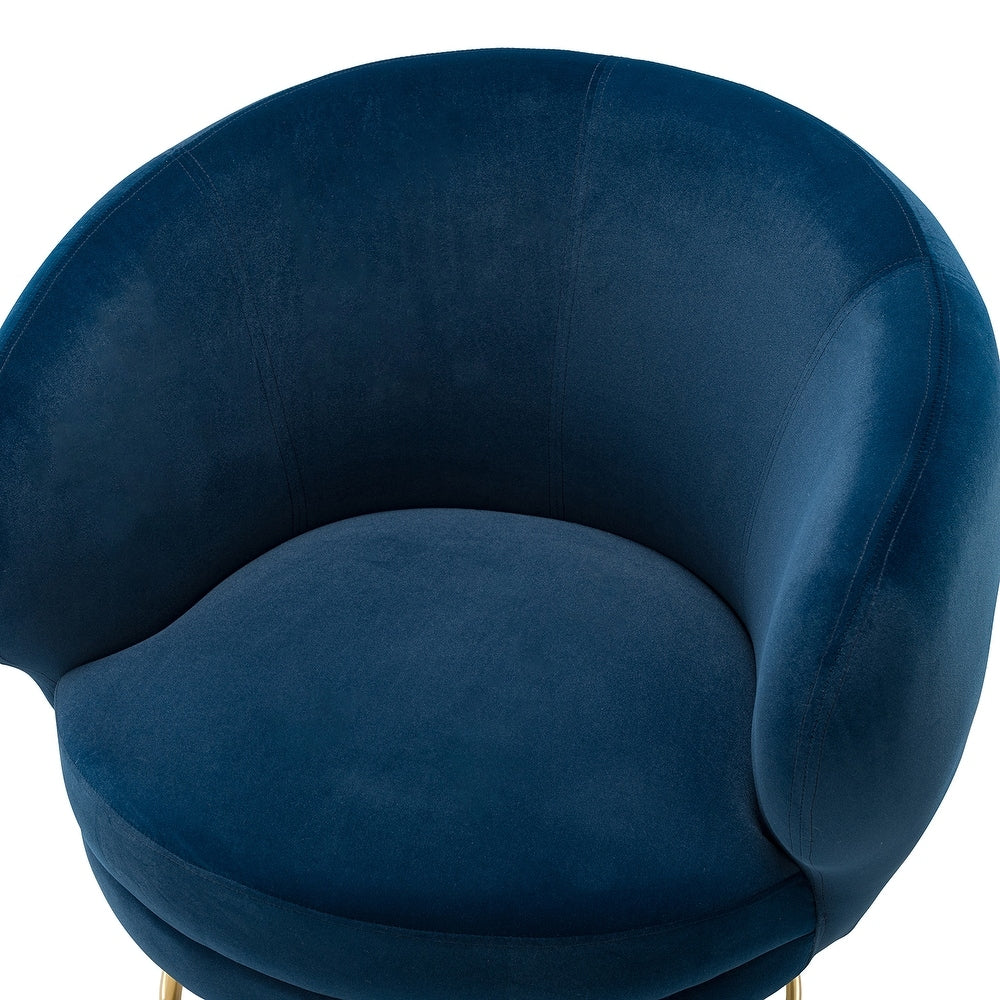 Soft Velvet Fabric with Metal Leg Lounge Chair -