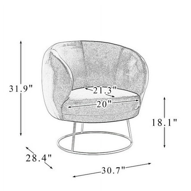 Soft Velvet Fabric with Metal Leg Lounge Chair -
