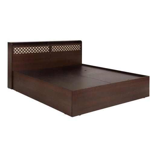 Solid Wood, King Box Bed in Walnut Finish -