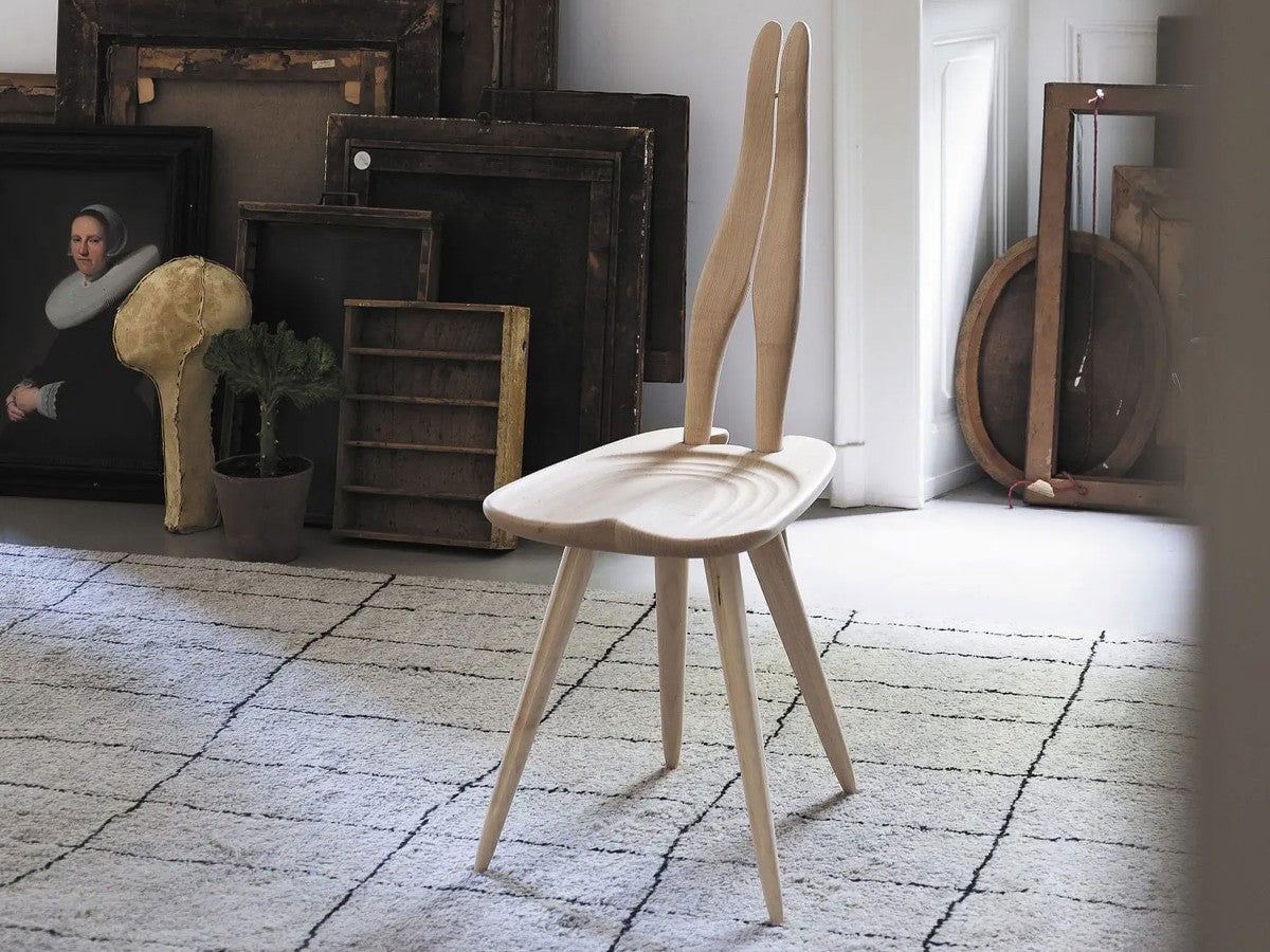 Solid Wood Top and Base Dining Chair with PU Polish -