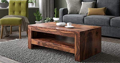 Centre Table with Heavy-Duty Wood Base and Modern Sleek Look for Luxurious Home Interiors