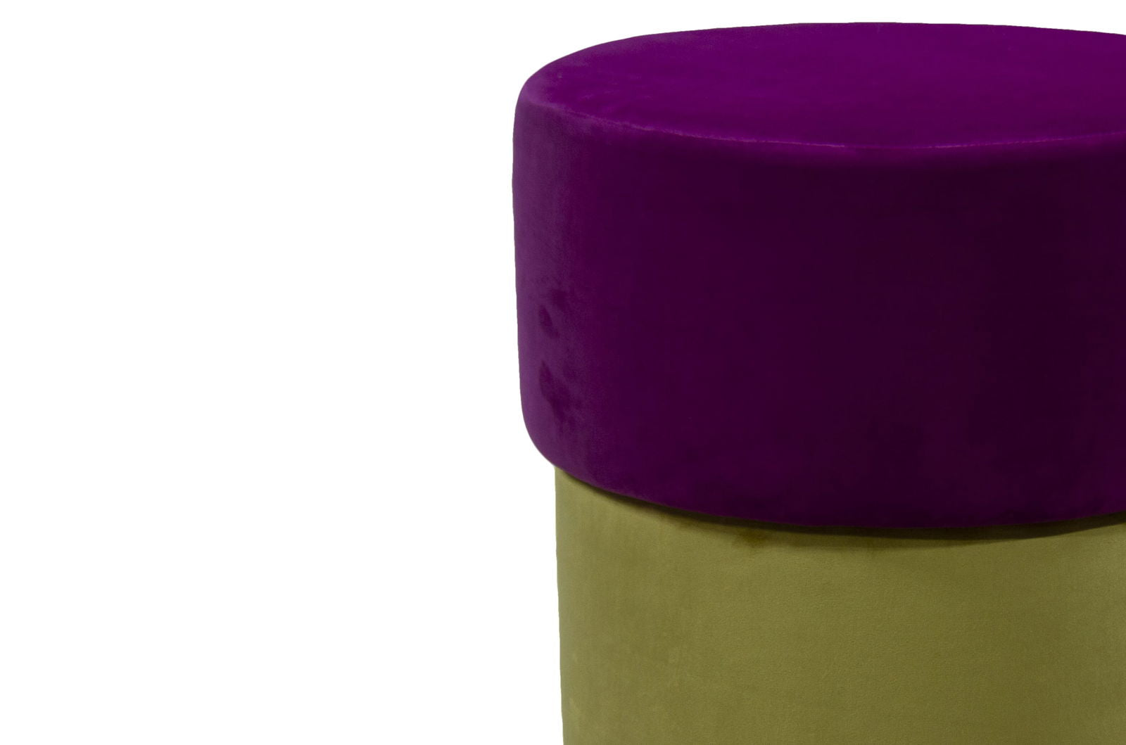 Solid Wooden Frame Dual Color Fabric Pouffe -