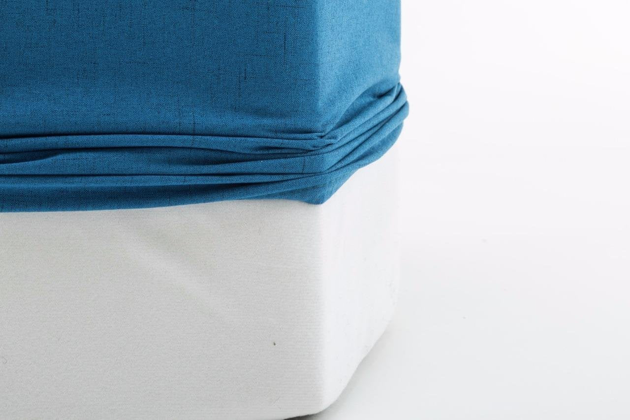 Solid Wooden Frame Fabric Hexagon Pouffe -