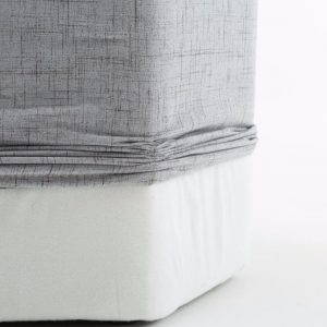 Solid Wooden Frame Fabric Hexagon Pouffe -