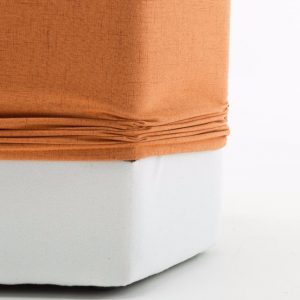 Solid Wooden Frame Fabric Hexagon Pouffe -