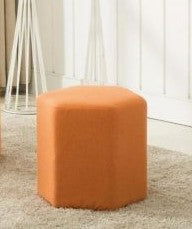 Solid Wooden Frame Fabric Hexagon Pouffe -