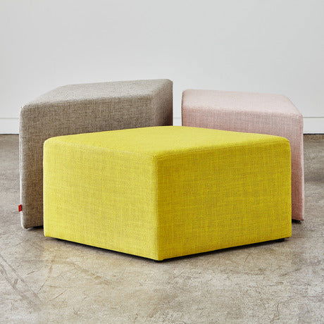 Solid Wooden Frame Fabric Ottoman -