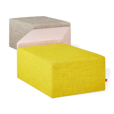 Solid Wooden Frame Fabric Ottoman -