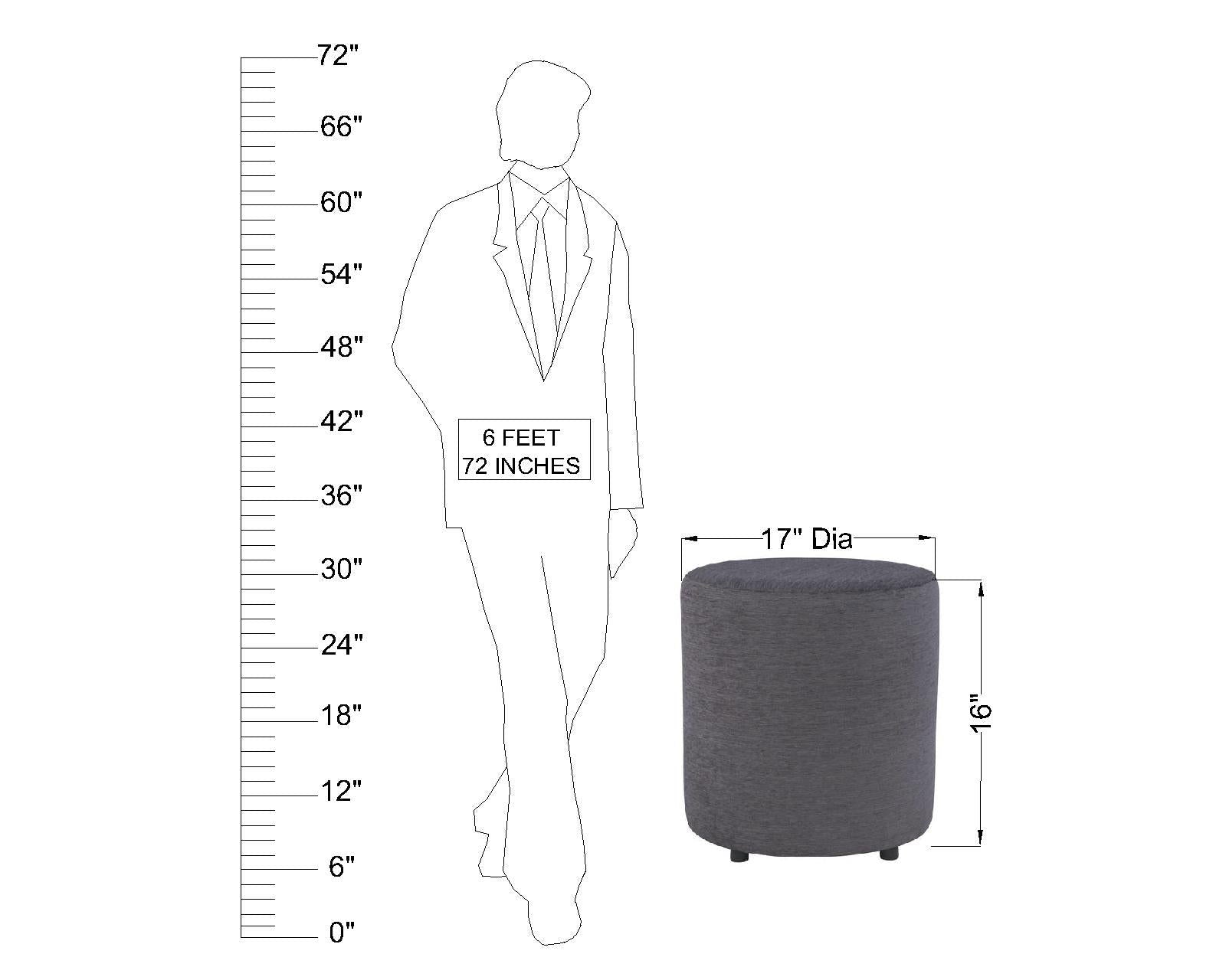 Solid Wooden Frame Fabric Pouffe -