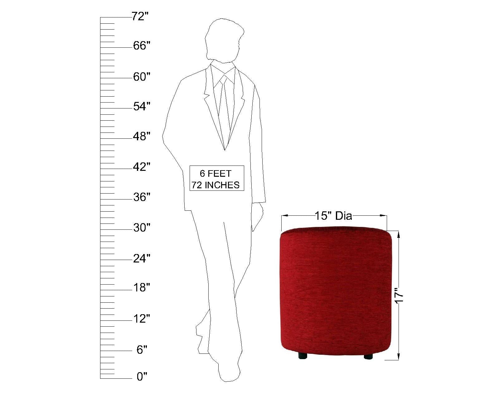 Solid Wooden Frame Fabric Pouffe -