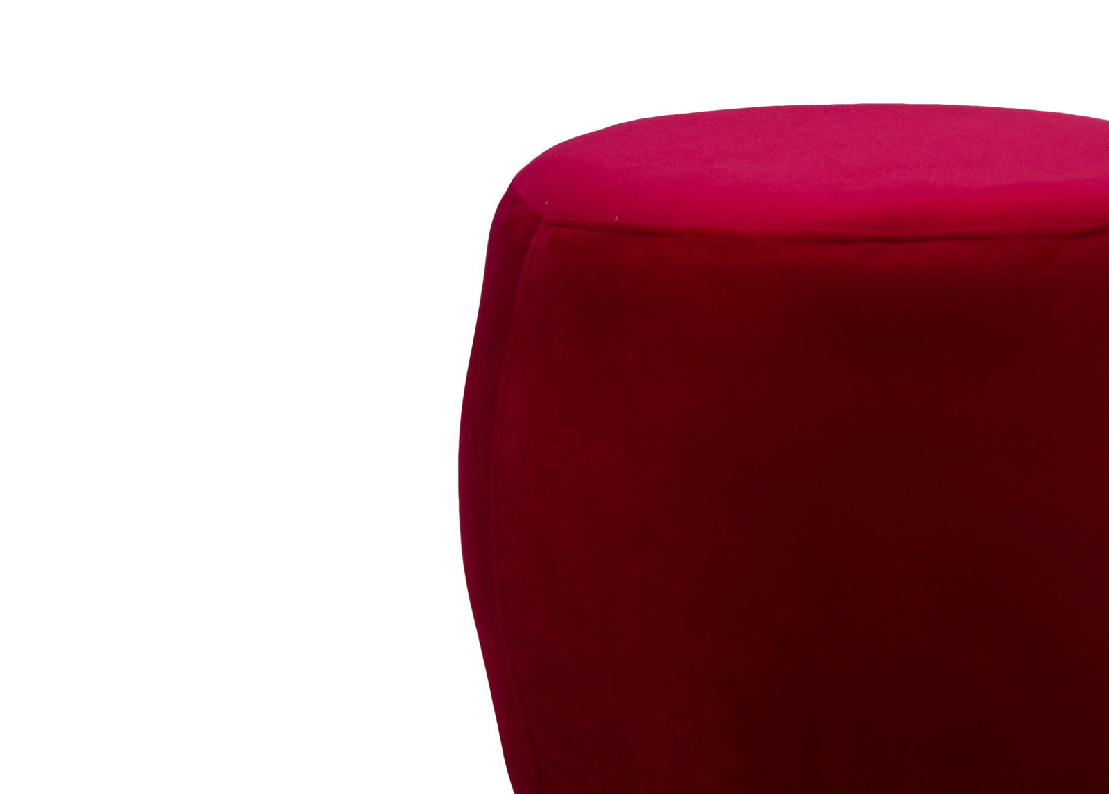 Solid Wooden Frame Fabric Round Pouffe -