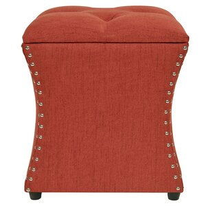 Solid Wooden Frame Fabric Storage Pouffe -