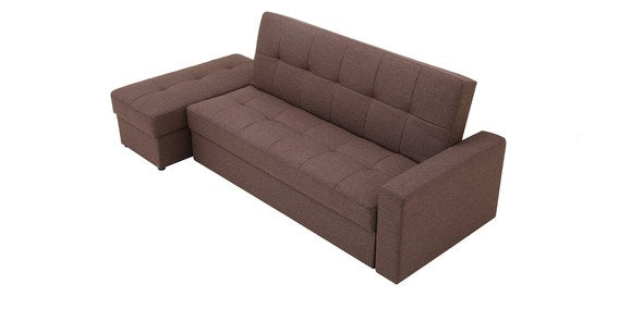 Solid Wooden Frame Fabric Storage Sofa Cum Bed -