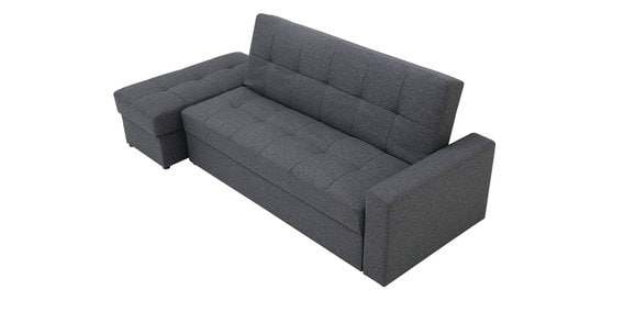 Solid Wooden Frame Fabric Storage Sofa Cum Bed -