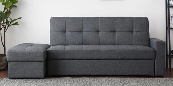 Solid Wooden Frame Fabric Storage Sofa Cum Bed -